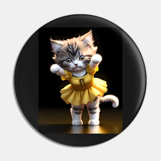 Dancing cat - Modern digital art Pin