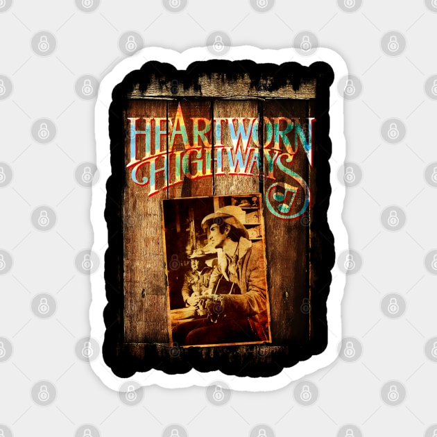 Heartworn Highways Outlaw Country Design Magnet by HellwoodOutfitters