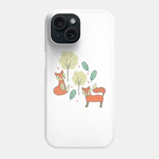 Fox friends in the forest Phone Case