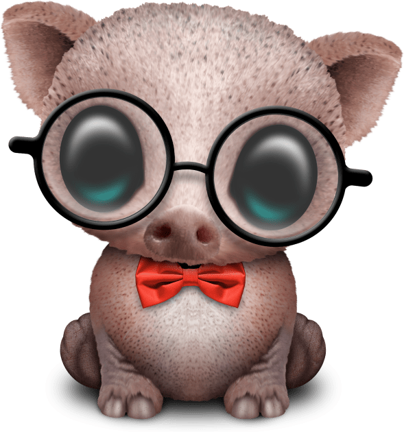 Cute Nerdy Pig Wearing Glasses and Bow Tie Kids T-Shirt by jeffbartels