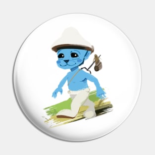 Cute Smurfcat Doodle Pin