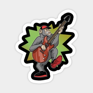 Monkey Chimpanzee Guitar Music Guitar Player Magnet