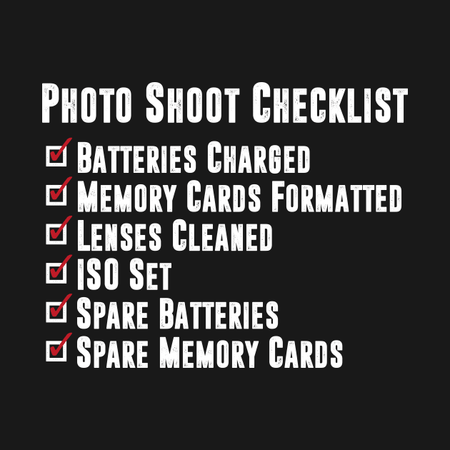 Photo Shoot Checklist by shaymurphy