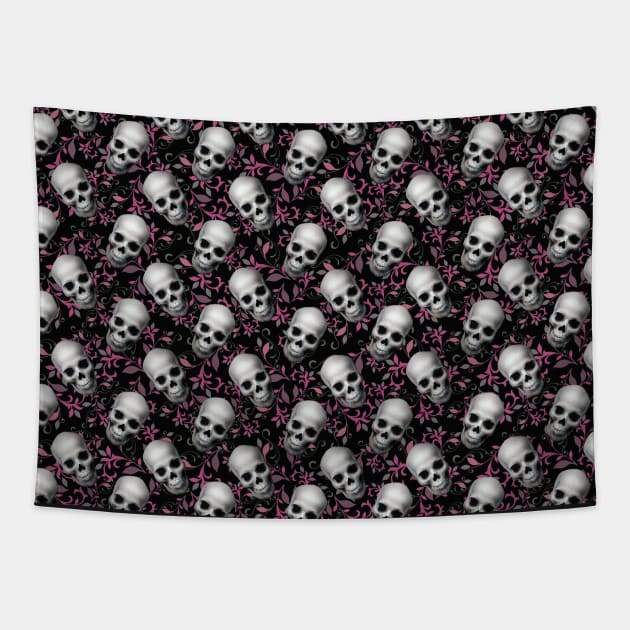 The Floral Skulls Tapestry by amithachapa
