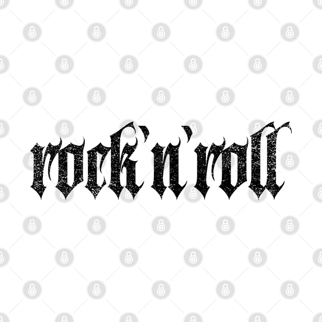 rock and roll music heavy metal black vintage Typography by Inspire Enclave