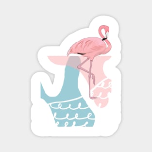 Flamingo Retro Florida Beach Magnet