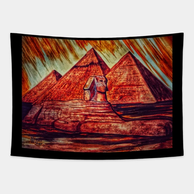 The Great Sphinx and Pyramids in Grunge Tapestry by Matt Starr Fine Art