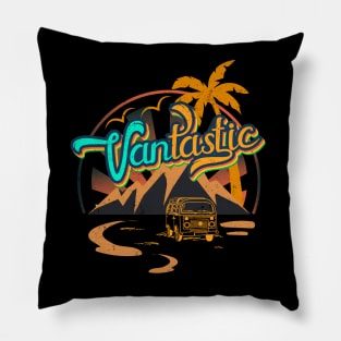 Cool Vantastic Van Life Vanlifer Retro Van Dwelling Nomads Pillow