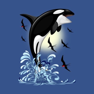 Orca Killer Whale jumping out of Ocean T-Shirt