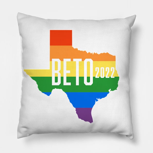 LGBTQ Beto O'Rourke For Texas 2024 | Beto Orourke 2022 Texas Governor | LGBT Gay Pride T-Shirt Pillow by BlueWaveTshirts