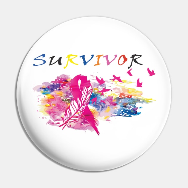 Breast Cancer, Pink Ribbon Pin by busines_night