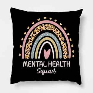 Mental Health Squad Leopard Heart Mental Health Awareness Pillow