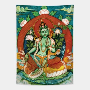 Green Tara Tapestry Tapestry