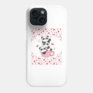 Teddy valentine  with family Phone Case