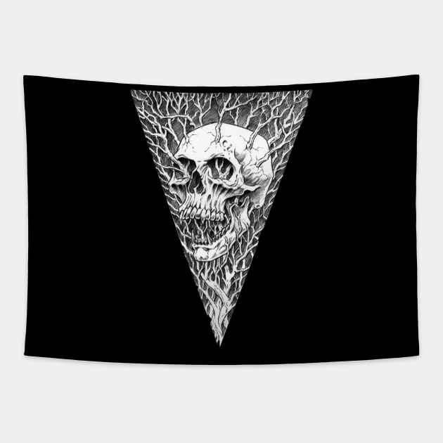 Screaming Skull Tapestry by Paul_Abrams