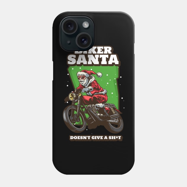 Biker santa funny Phone Case by MotorizedTees