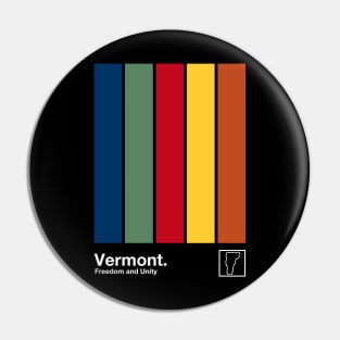 Vermont State Flag // Original Minimalist Artwork Poster Design Pin