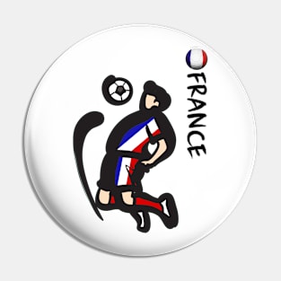 Dynamic France Soccer Player Pose V1-4 Pin