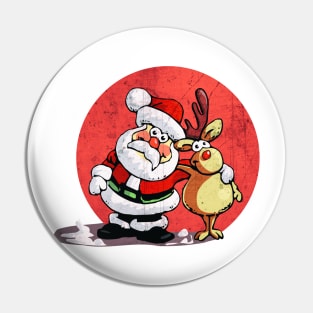 Santa And Deer Pin