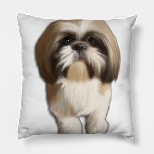 Cute Shih Tzu Drawing Pillow