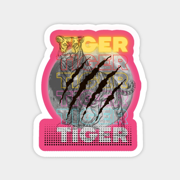 Tiger india moon Magnet by Funnysart