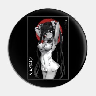 Hestia Simple Black Red And White Pin