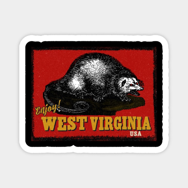 Vintage West Virginia Tourist Magnet by Kujo Vintage