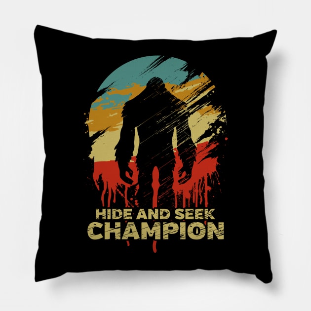 Bigfoot Hide And Seek Champion Pillow by RadStar