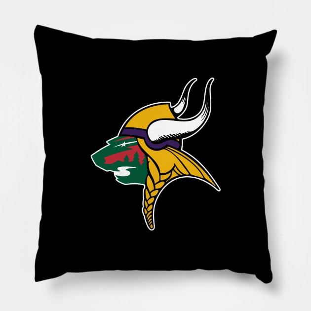 Minnesota Wild Vikings Pillow by phneep