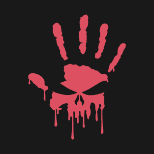 Bloody Skull Hand Print T-Shirt