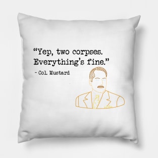 Two Corpses (Black Text) Pillow