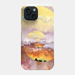 Mountains Watercolor Desert Yellow Phone Case