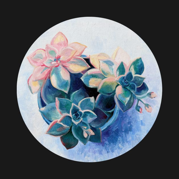 Pastel Succulents - an oil painting on canvas by micklyn