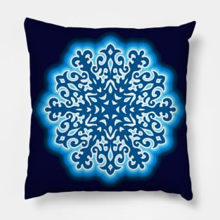 Blue Snowflake Pillow