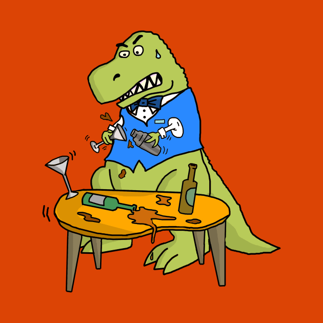 Tyrannosaurs Rex the Bartender by Radical Rad