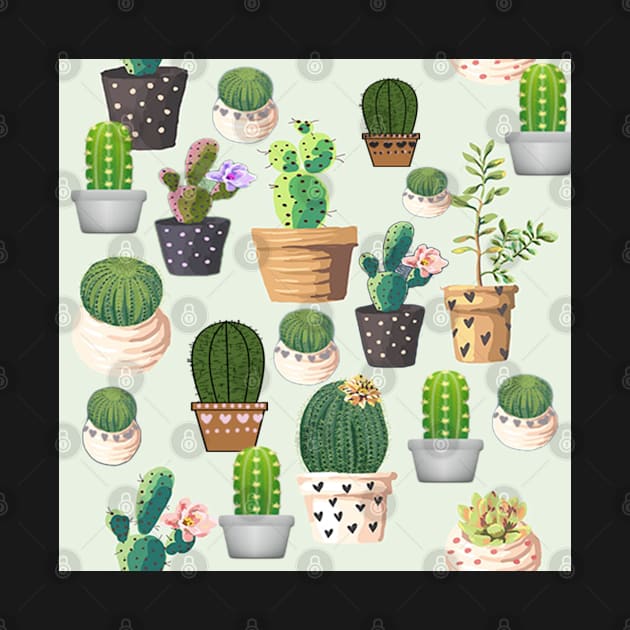 Cactus Pattern Succulent Plants Garden Lover Gift by tamdevo1