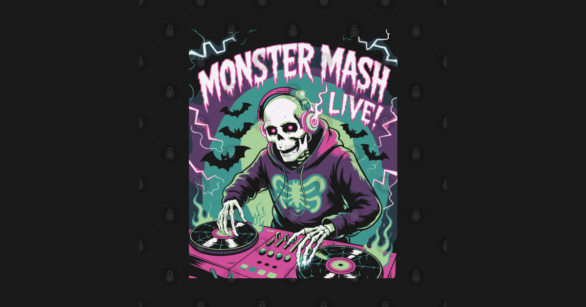 Skeleton DJ Monster Mash Live Halloween Party Music Vibes Spooky Beats ...