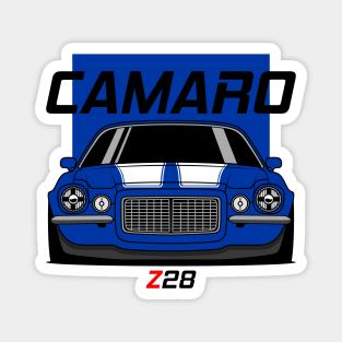 Front Racing Blue Camaro Z 28 Magnet