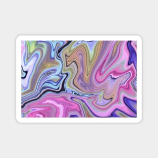Liquid Marble, Swirling Purple and Blue Magnet