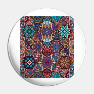 Vintage patchwork with floral mandala elements Pin