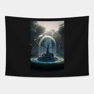 Tranquil Garden of Trees Tapestry