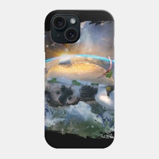 Giant Cat Hamburger Cheeseburger In Space Phone Case