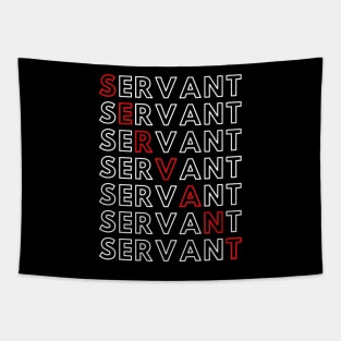 Servant - Red and White Design Tapestry