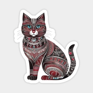 Engraved Elegance Feline Magnet