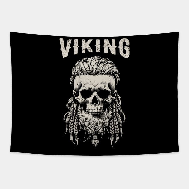 Viking Skull Tapestry by Yopi