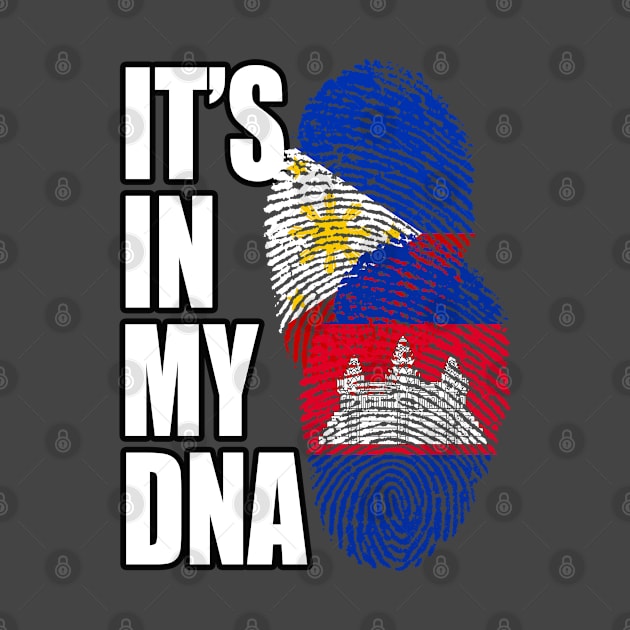 Cambodian And Filipino Mix Heritage DNA Flag by Just Rep It!!