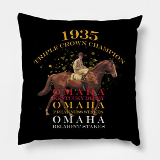 1935 Triple Crown Champion Omaha horse racing design Pillow