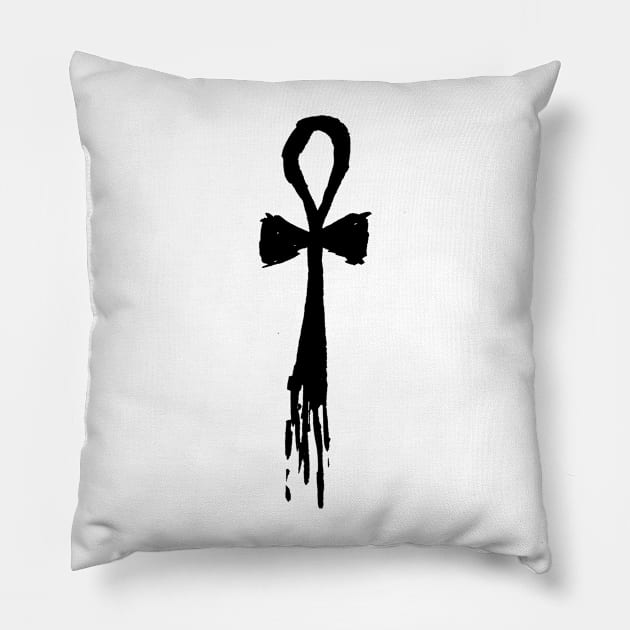 Dark and Gritty Ankh Pillow by MacSquiddles