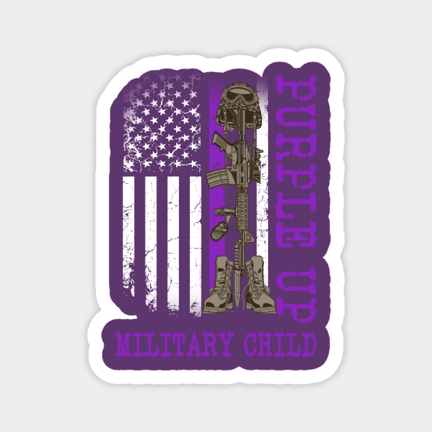 Purple up Military Kids Shirt Military Child Month Us Flags Magnet by peskybeater