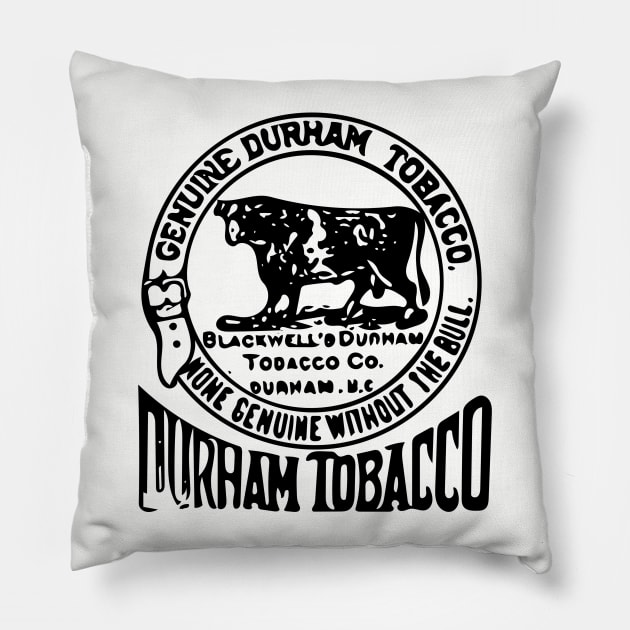 Vintage Bull Durham Tobacco Retro Advertisement Pillow by Contentarama
